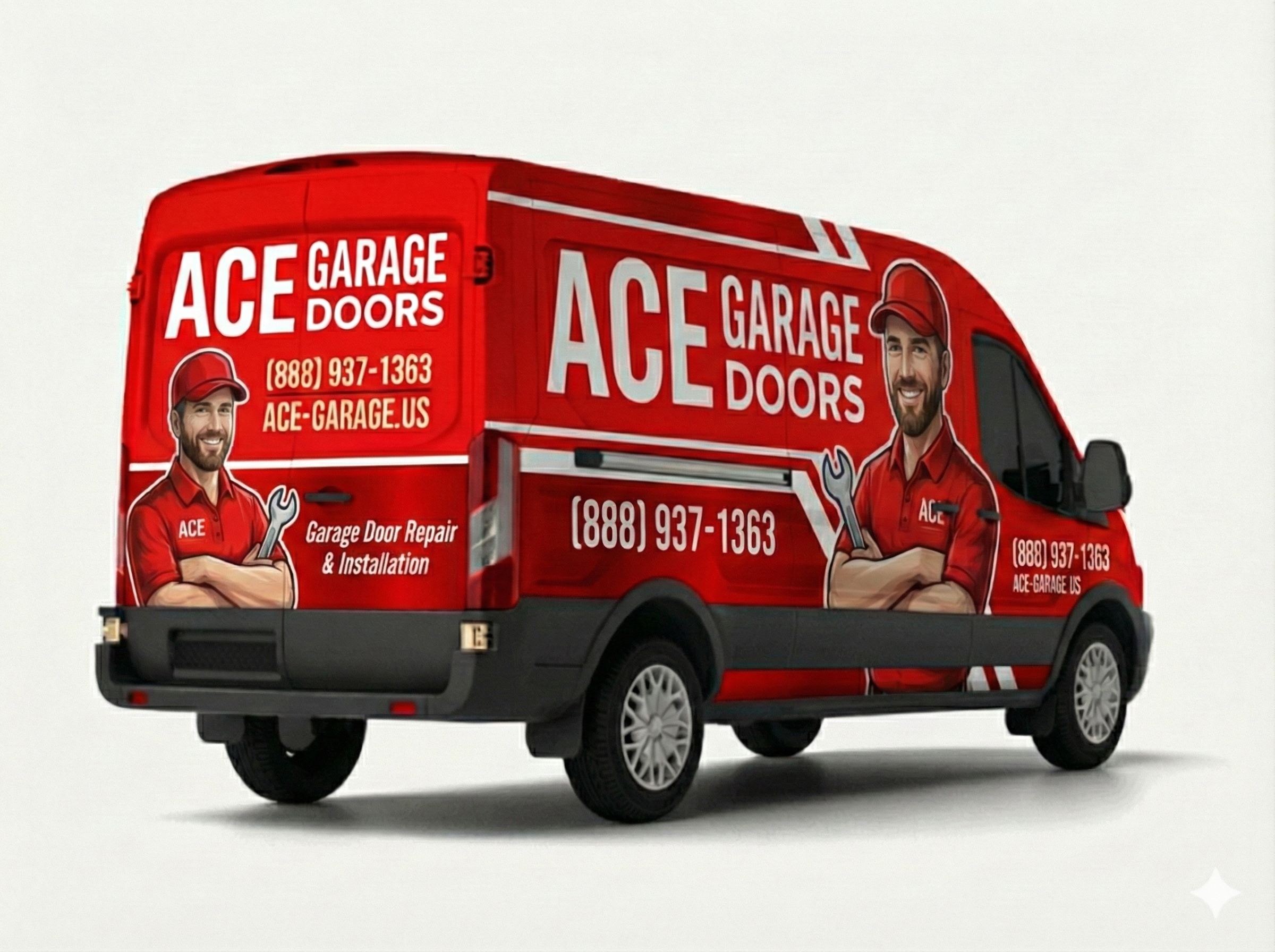Ace Garage Door Service Van in Oregon